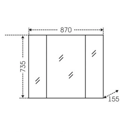 Зеркальный шкаф СаНта Стандарт 90 113017, цвет белый