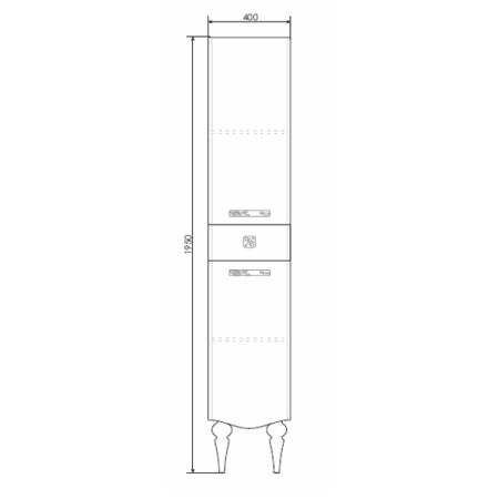 Шкаф-колонна Comforty Монако-40 правая 00003129168 белый глянец
