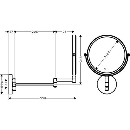 Зеркало Hansgrohe Logis UA 73561000 для бритья,хром