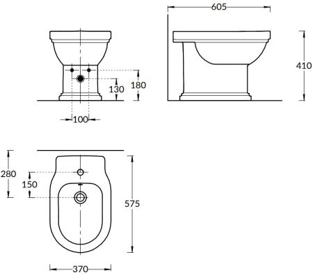 Биде Kerama Marazzi POMPEI ПОМПЕИ PO.bidet.01 напольное, белый глянцевый