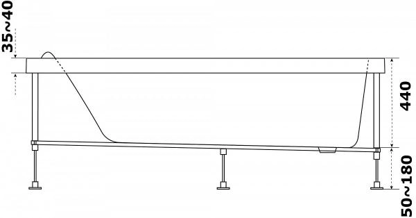 Ванна акриловая Azario Тенза 170х75 ТНВ0002