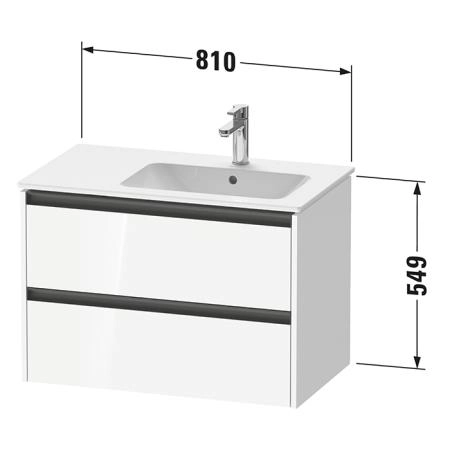Duravit Ketho Тумба подвесная 81х48см, с раковиной, 2 ящика, цвет: тауп матовый