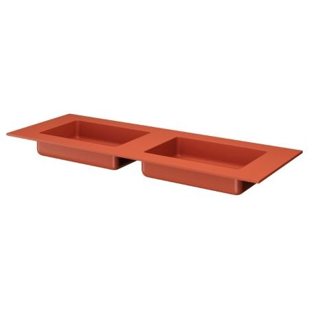 QUATRO 140 раковина-моноблок Boheme TERRACOTTA (двойная) 1410*520*157 акрил 793-140-2-T