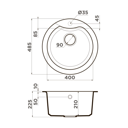 Кухонная мойка Omoikiri Yasugata 48R-GR Tetogranit/leningrad grey 4993547