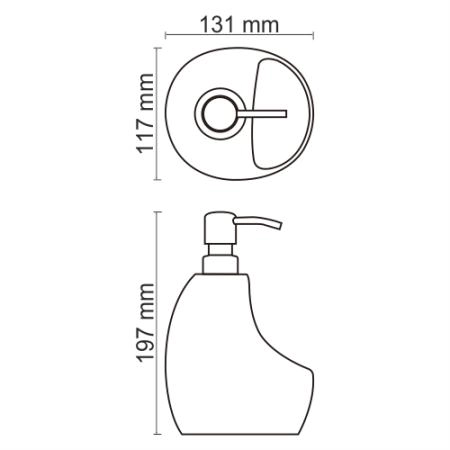 Дозатор Wasserkraft K-8099 с емкостью для губки, 480 ml