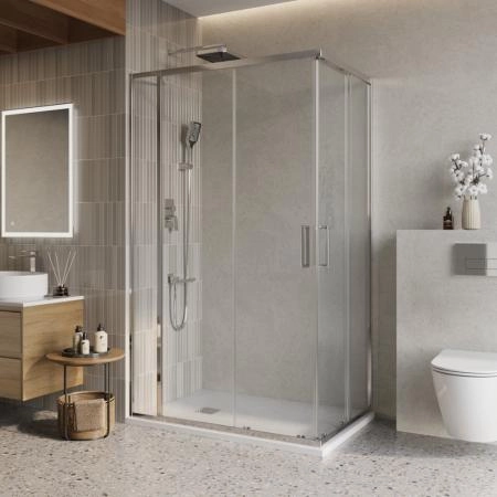 Душевой уголок BelBagno LUCE 125x100 прозрачное стекло 6 мм профиль хром LUCE-AH-21-125/100-C-Cr
