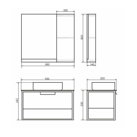 Зеркало шкаф Comforty Кёльн-90 дуб темный