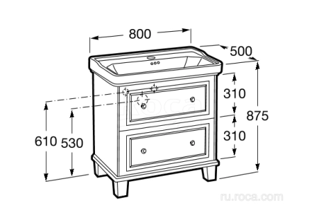 Тумба под раковину Roca Carmen 80 857135417 сатин серый
