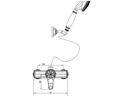 Смеситель для душа Bronze de Luxe WINDSOR (10123) одноручковый настенный держатель бронза