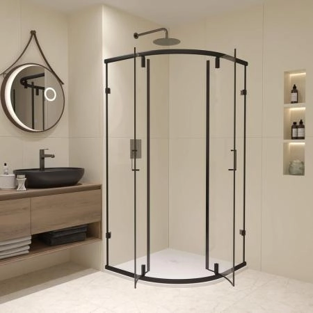 Душевой уголок RGW CL-55B Classic 80x80 Черный матовый прозрачное