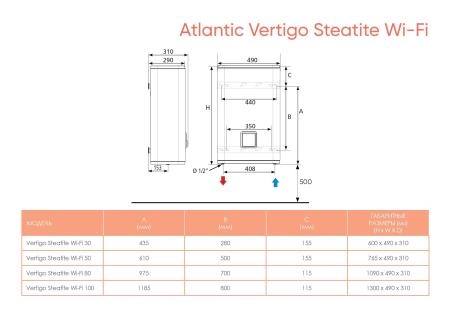 Водонагреватель накопительный Atlantic Vertigo Steatite Wi-Fi 50