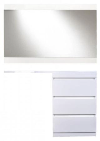 Тумба Style Line Elfante Даллас 130, 3 ящ., Люкс белая, PLUS напольная