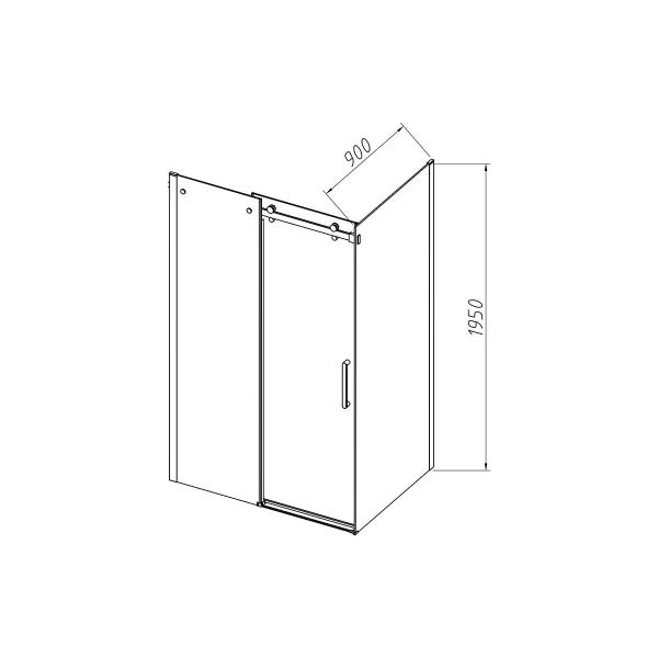 Душевой уголок Vincea Como-N VSR-4CN9012CGB, 1200*900, черный, стекло тонированное