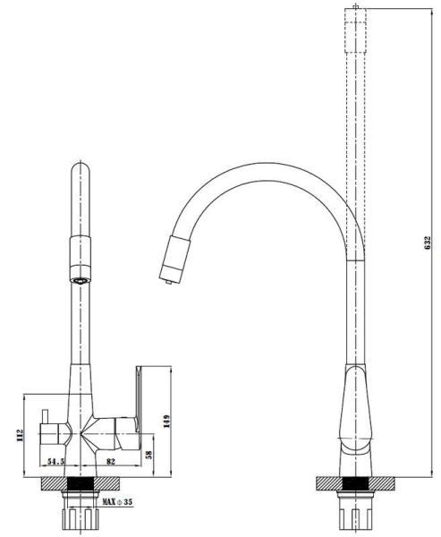 Смеситель для кухни ESKO Coral CL 03 B Total хром