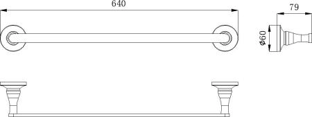 Полотенцедержатель 60 см RUSH Corsica (CO42531)
