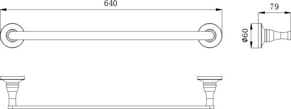 Полотенцедержатель 60 см RUSH Corsica (CO42531)