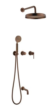 Смеситель встроенный + верхний + ручной душ + излив Boheme ETERNA BRUSHED BRONZE 174-2-BRB