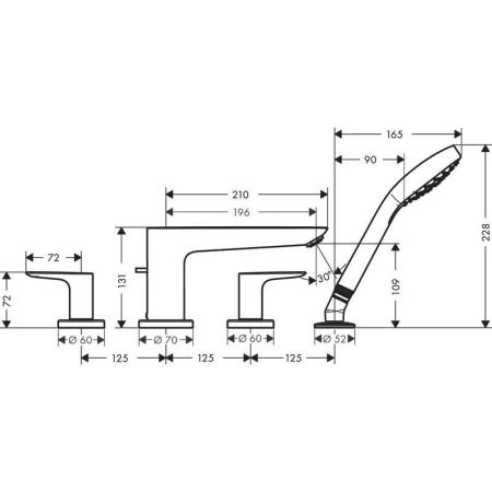 Cмеситель Hansgrohe Talis E 71748000 для ванны хром