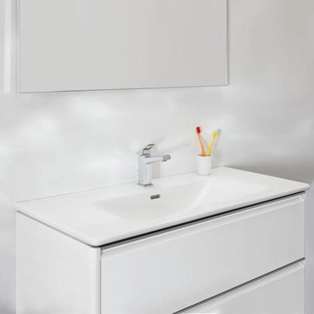 Laufen Palace Комплект мебели 100х45х54.5см, с раковиной Slim, 2 ящика, органайзер для ящика, ручка анодированный алюминий, цвет: белый матовый