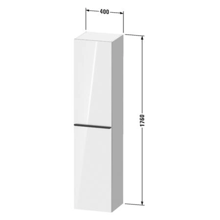 Duravit D-Neo Пенал 40х36х176см., петли справа, подвесной, цвет: орех натуральный
