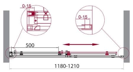 Душевая дверь BelBagno ACQUA 120 прозрачное стекло 8 мм профиль черный матовый ACQUA-BF-1-120-C-NERO