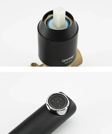 Смеситель для раковины Gappo G1003-26 встраиваемый чёрный/хром