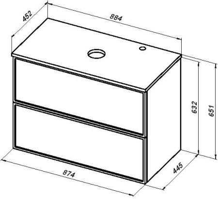 Столешница для раковины Aquanet Арт 90 белый матовый МДФ