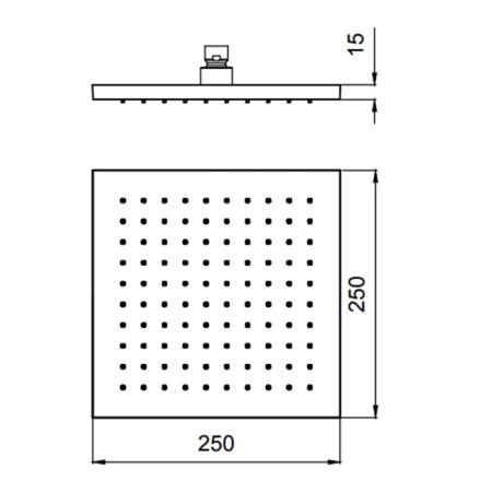 Almar EcoAir Square 316 Душевая лейка, 25х25см, нержавеющая сталь, цвет: stainless steel