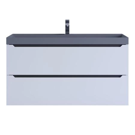 Тумба с раковиной для ванной Uperwood Tanos-Classic Quartz 100 см, белая графит/бетон