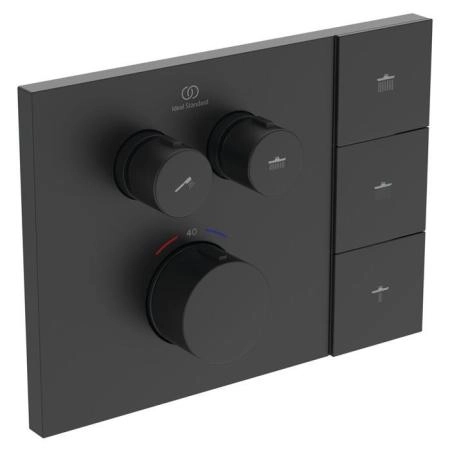 Ideal Standard Ceratherm Navigo Solos Смеситель для душа, встраиваемый, термостатический, цвет: Silk Black (Черный матовый)