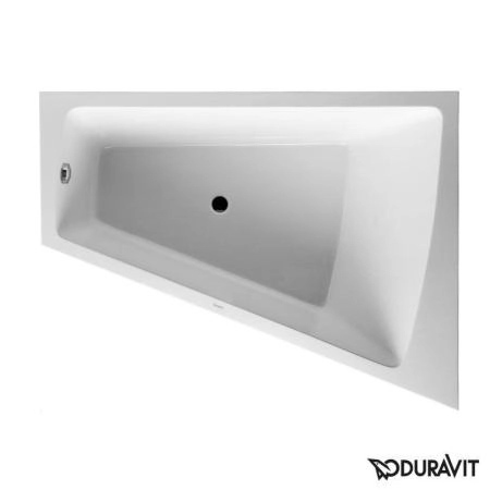 Duravit Paiova ванна 1800x1400 мм с наклоном для спины справа, со встроенной акриловой фронтальной панелью и опорной рамой, цвет белый