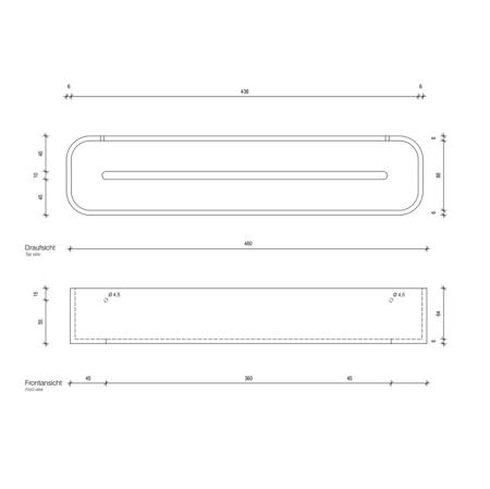 Decor Walther Stone DCT45 Душевая полочка 45x10см, подвесная, цвет: белый / хром