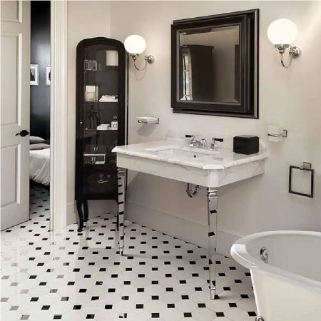 Devon Epoque Консоль раковину 103/100xh86x60 см со столешницей из белого mрамора bianco carrara с керам. раковиной York ножки хром