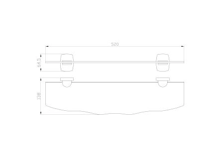 Стеклянная полка для ванной WONZON & WOGHAND PORTO, Хром (WW-1701)