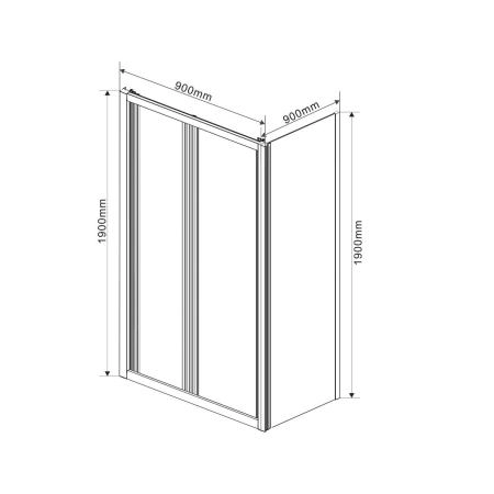 Душевой уголок Vincea Garda VSR-1G9090CH, 900*900, хром, стекло шиншилла