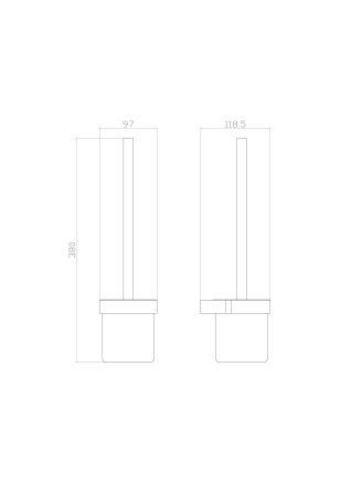Туалетный ершик в комплекте WONZON & WOGHAND CARBON, Черный (WW-7729)