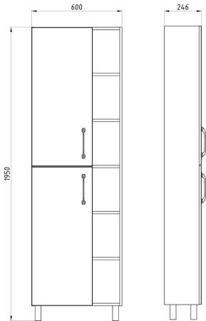 Пенал ASB-Mebel Адель 60 Белый/Дуб Сонома