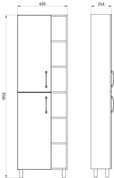 Пенал ASB-Mebel Адель 60 Белый/Дуб Сонома