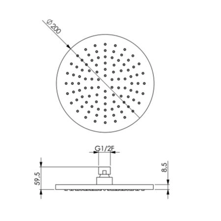 Cisal Shower Верхний душ D:20см., без держателя, цвет: Brushed Nickel