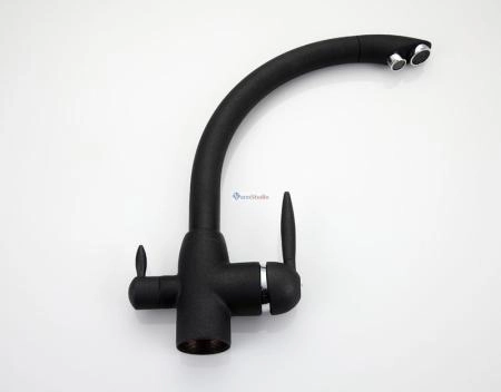 Смеситель для кухни Frap F4399-7 с краном для фильтр/воды черный