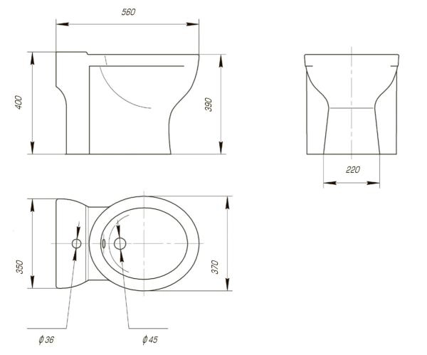 Биде Kirovit Омега-Олимп напольное