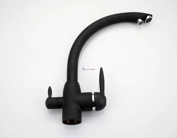 Смеситель для кухни Frap F4399-7 с краном для фильтр/воды черный