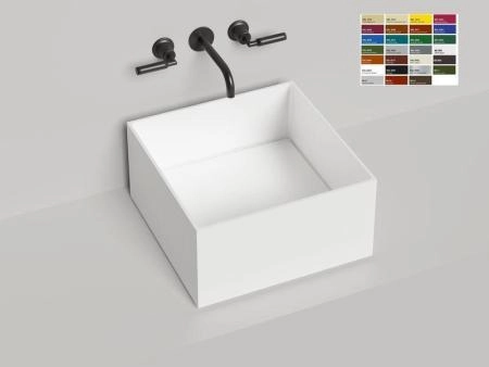 Раковина Salini ARMONIA SQUARE 02 S-Sense покраска RAL глянцевая 45x45 130512GF накладная