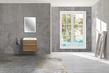 Тумба под раковину Vincea Gio 600 подвесная, 2 ящика soft-close, цвет T.Oak