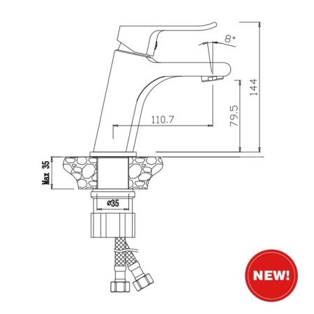 Смеситель OLIVES Plaza 16100PL для раковины,хром