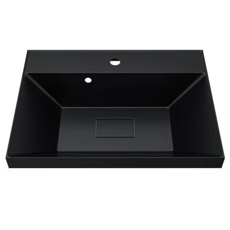 Раковина для ванной Uperwood Classic New 60х45х16,3 см, черная глянцевая, с накладкой для слива
