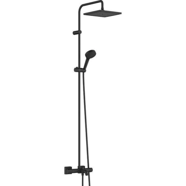 Душевая система Hansgrohe 26900670 Vernis Shape для ванны, термостат 240х240 мм черный матовый