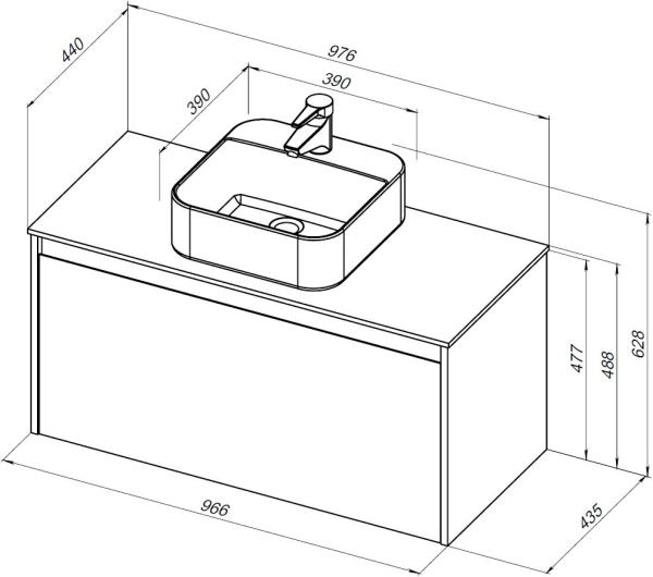Тумба под раковину Aquanet Nova Lite 100 белый (1 ящик)