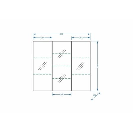 Зеркало-шкаф Stella Polar Парма 80, 3 дв.
