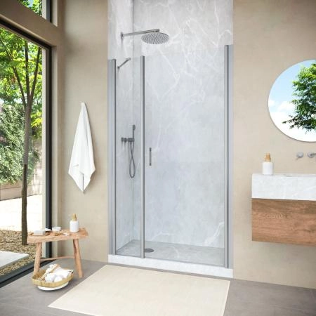 Душевая дверь Vegas-glass EP-F-2 NOVO 105 07 01 R, профиль матовый хром, стекло прозрачное